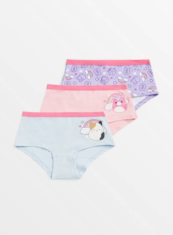 Squishmallows Pastel Shorts-Style Briefs 3 Pack 6-7 years